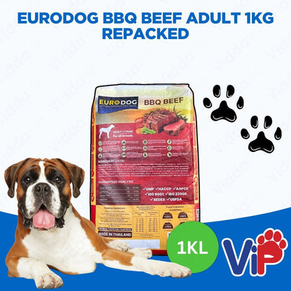 Euro Dog BBQ Beef Adult Dog Food 1kg Repacked