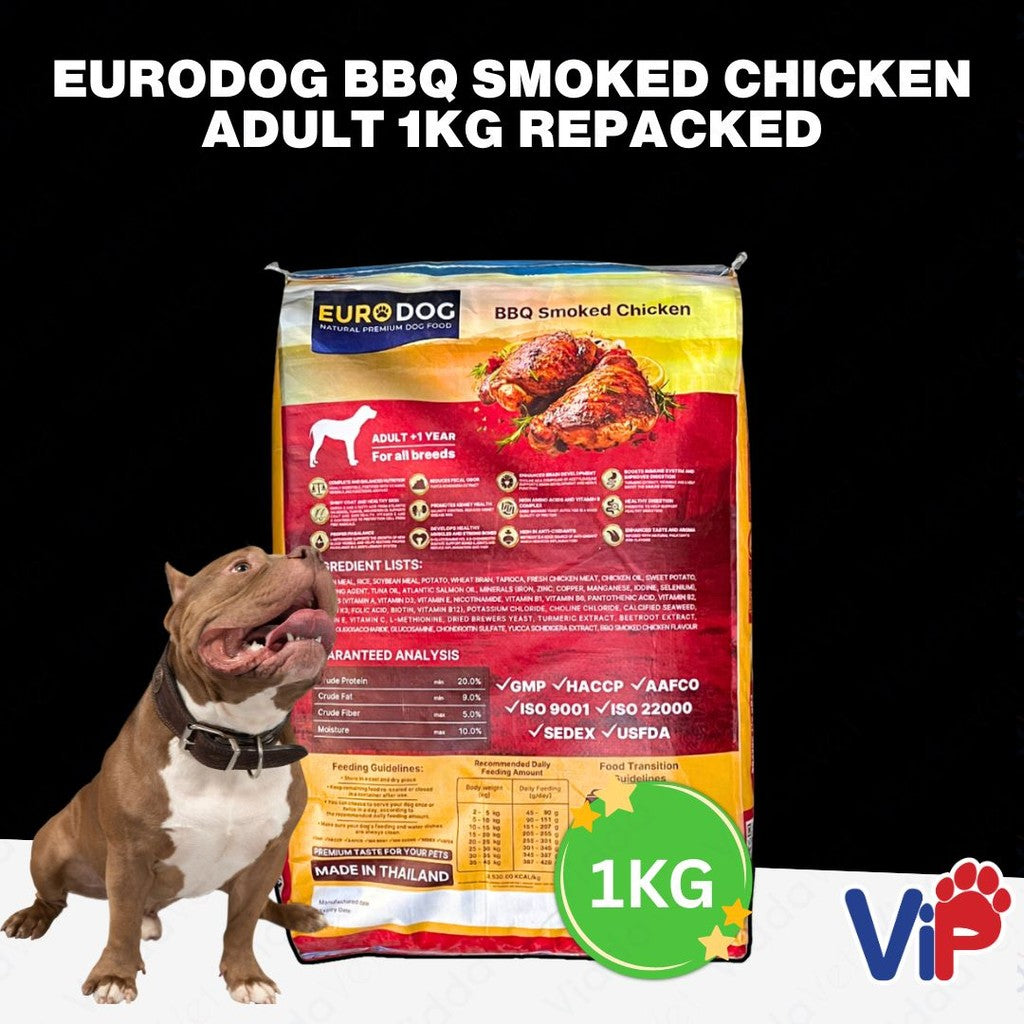 Euro Dog BBQ Smoked Chicken Adult Dog Food 1kg Repacked