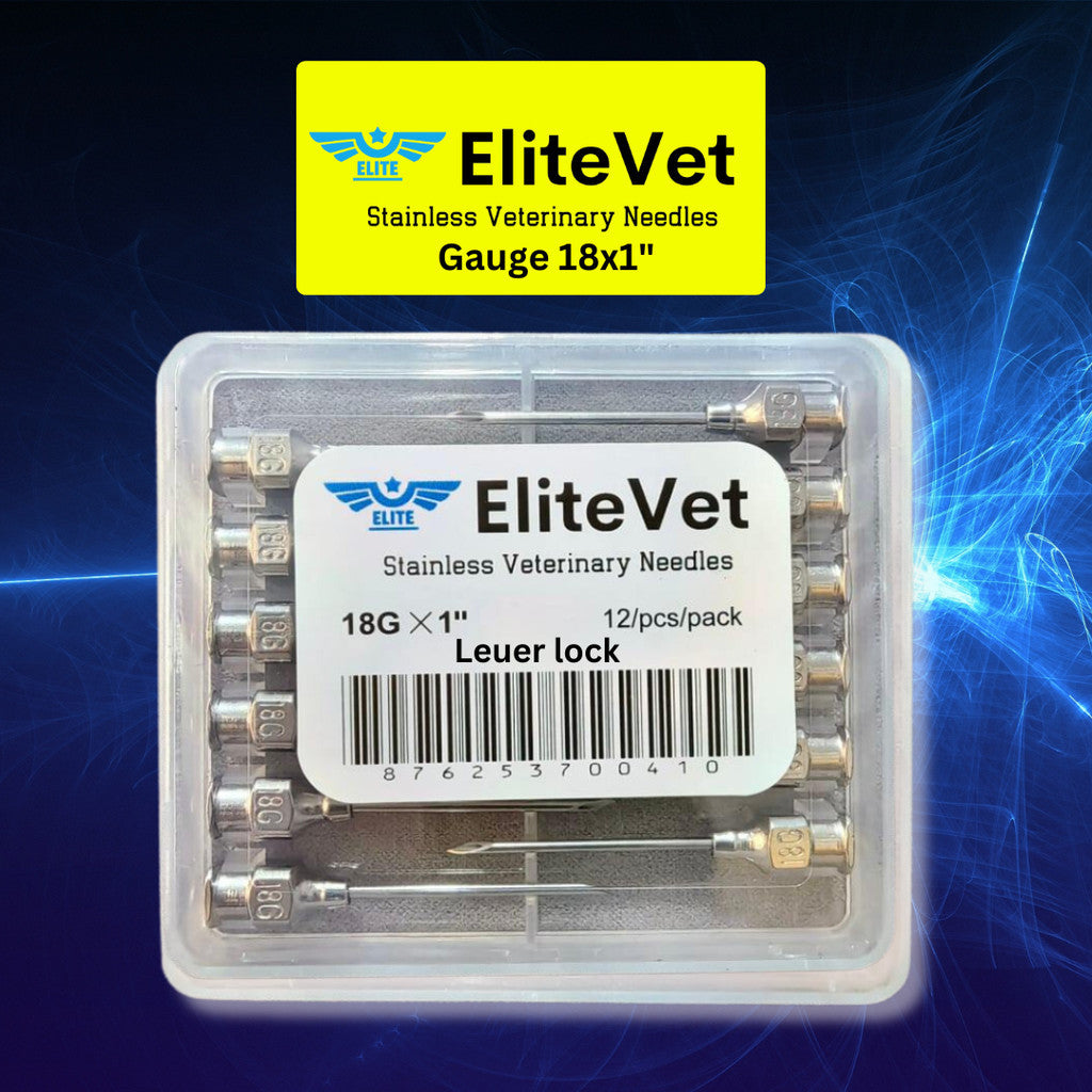 12 pcs EliteVet Stainless Needles for Pigs