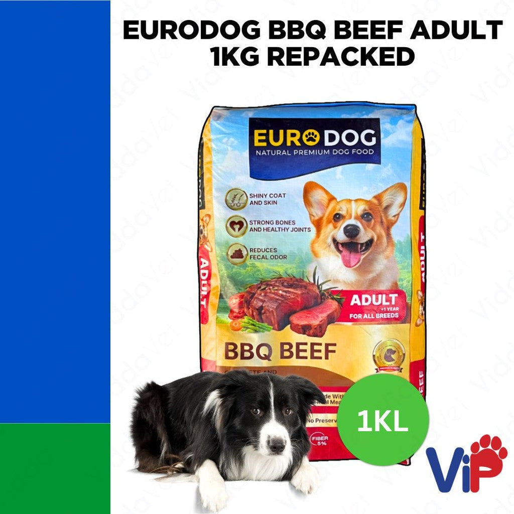 Euro Dog BBQ Beef Adult Dog Food 1kg Repacked