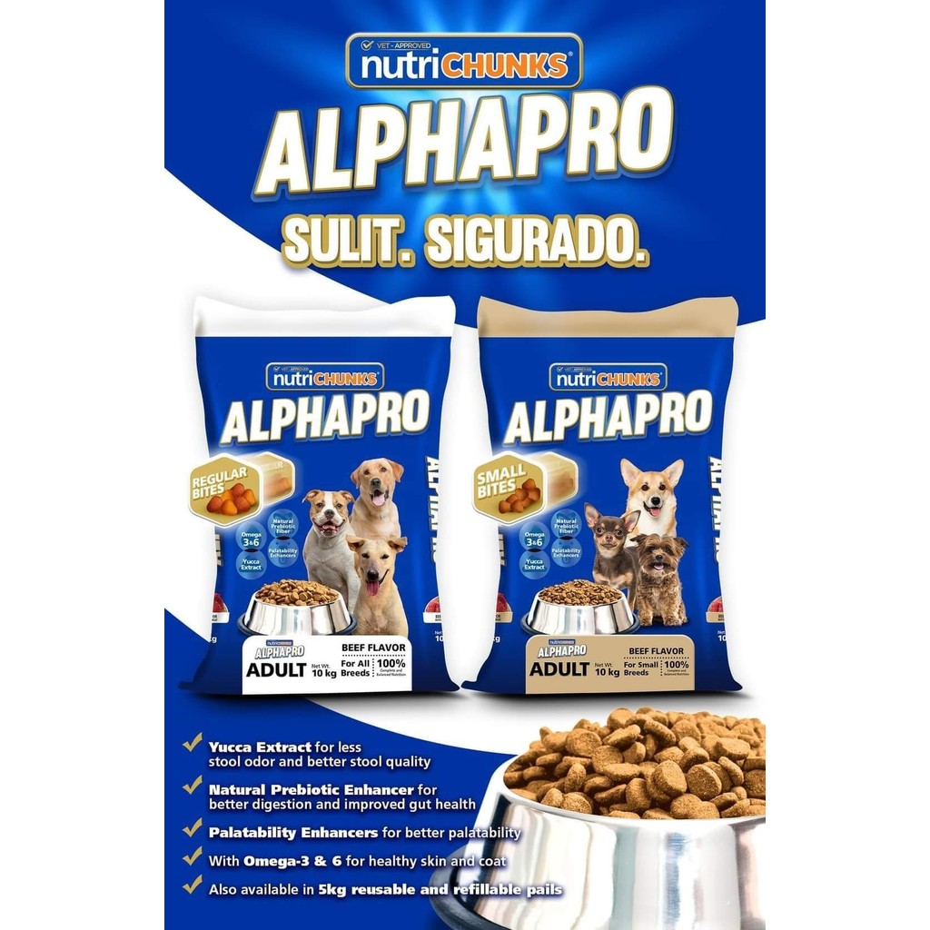 Nutrichunks Alphapro Dog Food Beef Flavor 10kg