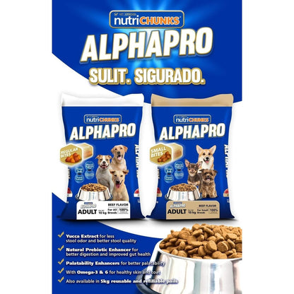 Nutrichunks Alphapro Dog Food Beef Flavor 10kg