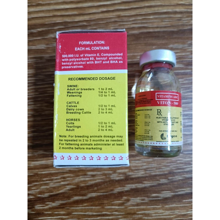 Viton 500 Vitamin ADE Injection 10ml - Livestock Vitamin Supplement ...