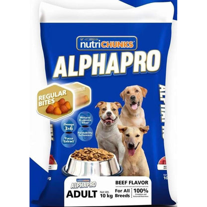 Nutrichunks Alphapro Dog Food Beef Flavor 10kg