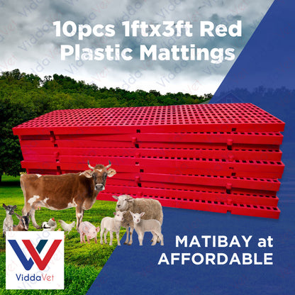 Plastic Mattings Red 1x3 10pcs