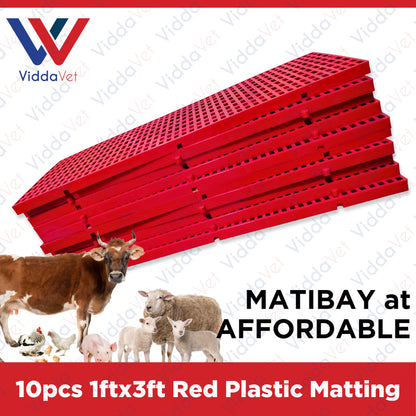 Plastic Mattings Red 1x3 10pcs