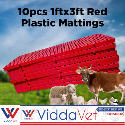 Plastic Mattings Red 1x3 10pcs