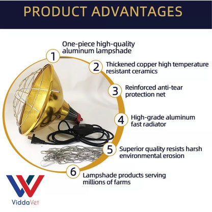 Golden Big Hood and Wiring Heat Lamp 150w and 100w