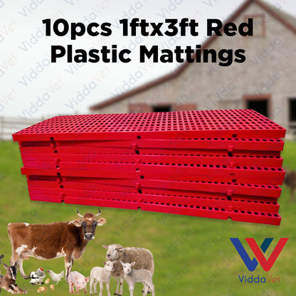 Plastic Mattings Red 1x3 10pcs