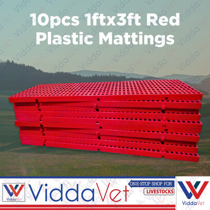 Plastic Mattings Red 1x3 10pcs