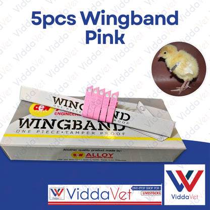 Wing Bands Pink 5pcs