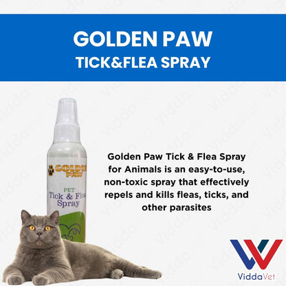 Golden Paw Tick & Flea Spray 150mL