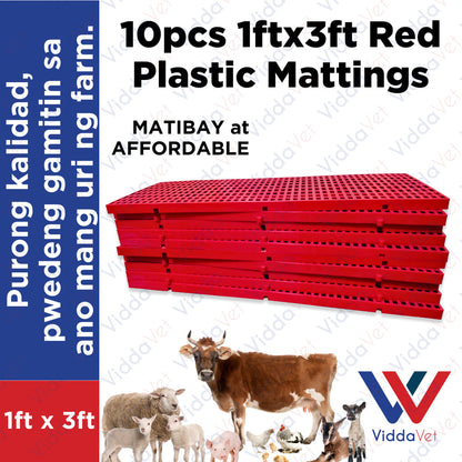 Plastic Mattings Red 1x3 10pcs