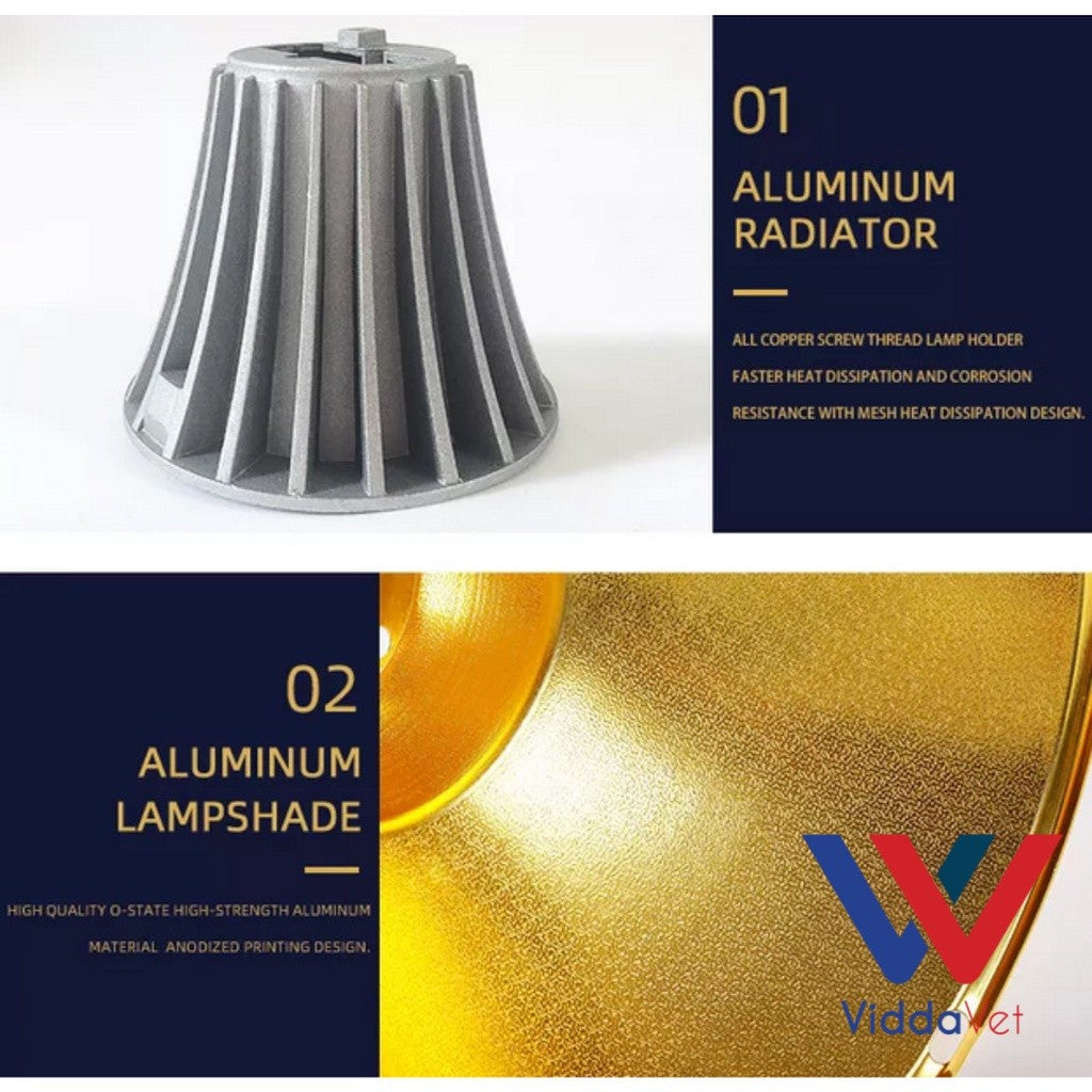 Golden Big Hood and Wiring Heat Lamp 150w and 100w