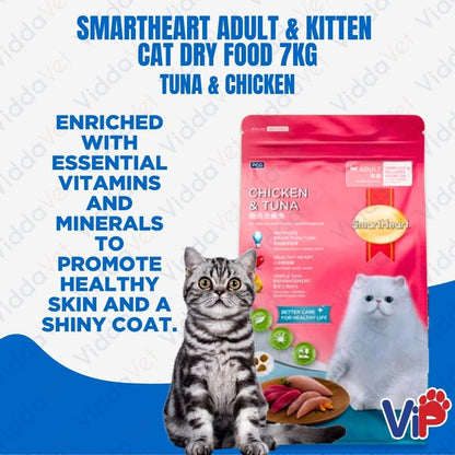 SmartHeart Adult & Kitten Cat Food  Tuna and Chicken 7kg