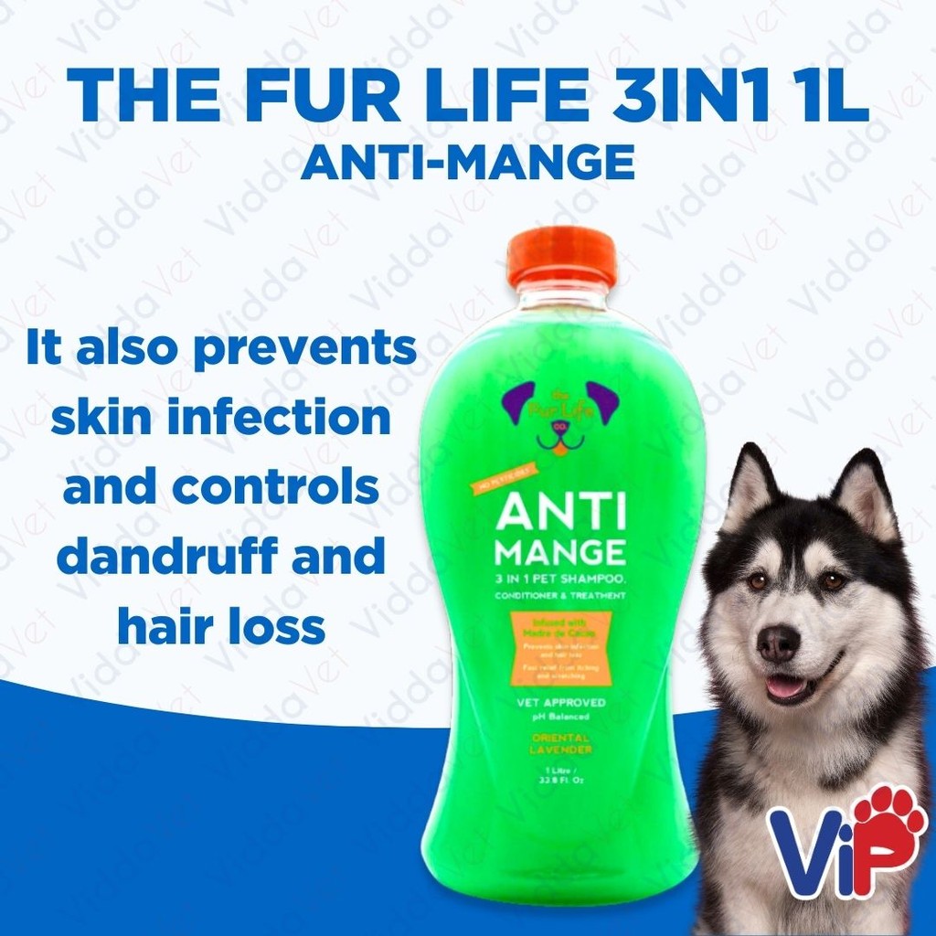 The Fur Life 3 in 1 Anti-Mange Shampoo 1L