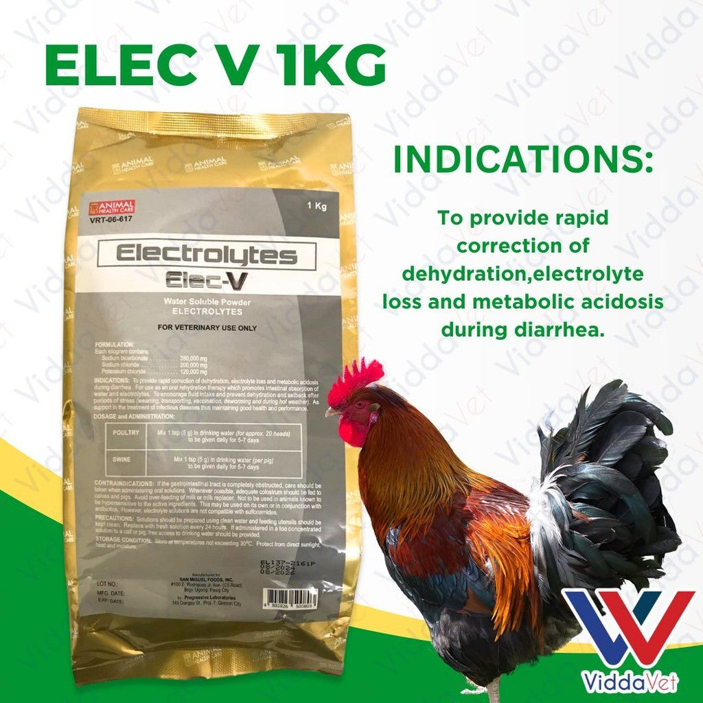 ELEC-V 1KG Electrolytes for Livestock, Supporting Energy and Vitality for Animals
