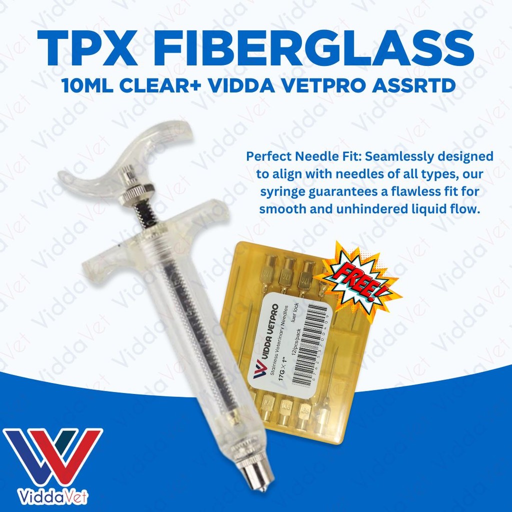 10mL Fiberglass Syringe with Vidda Vetpro Needles
