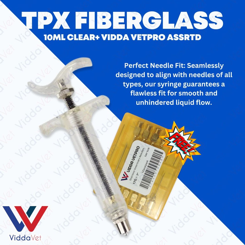 10mL Fiberglass Syringe with Vidda Vetpro Needles