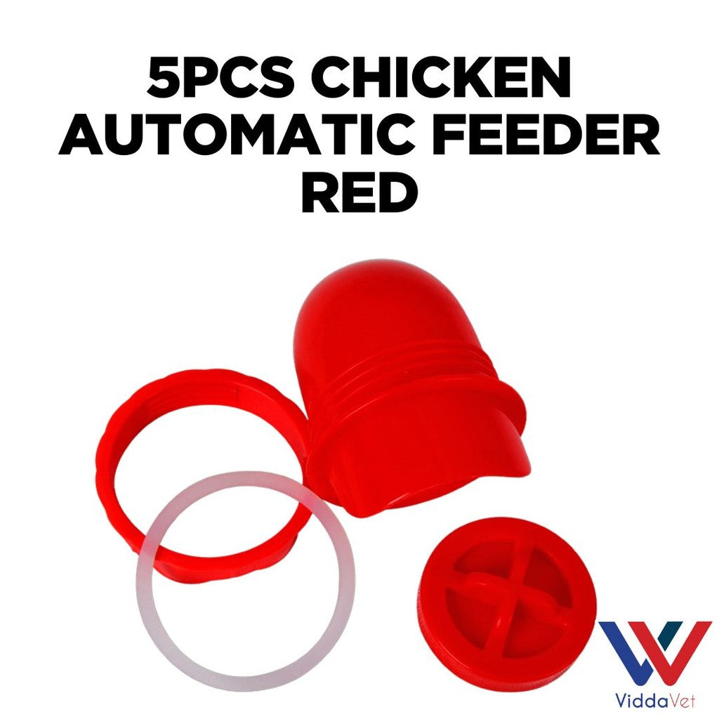 Chicken Automatic Feeder Red 5pcs