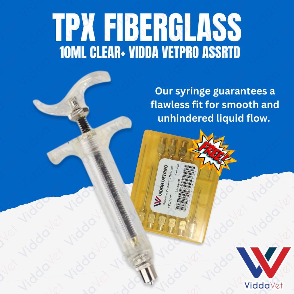 10mL Fiberglass Syringe with Vidda Vetpro Needles