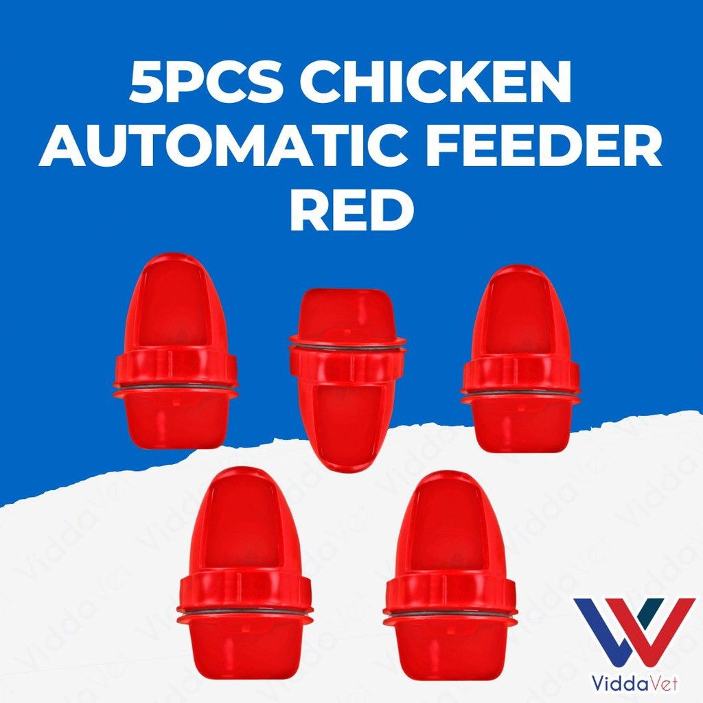 Chicken Automatic Feeder Red 5pcs