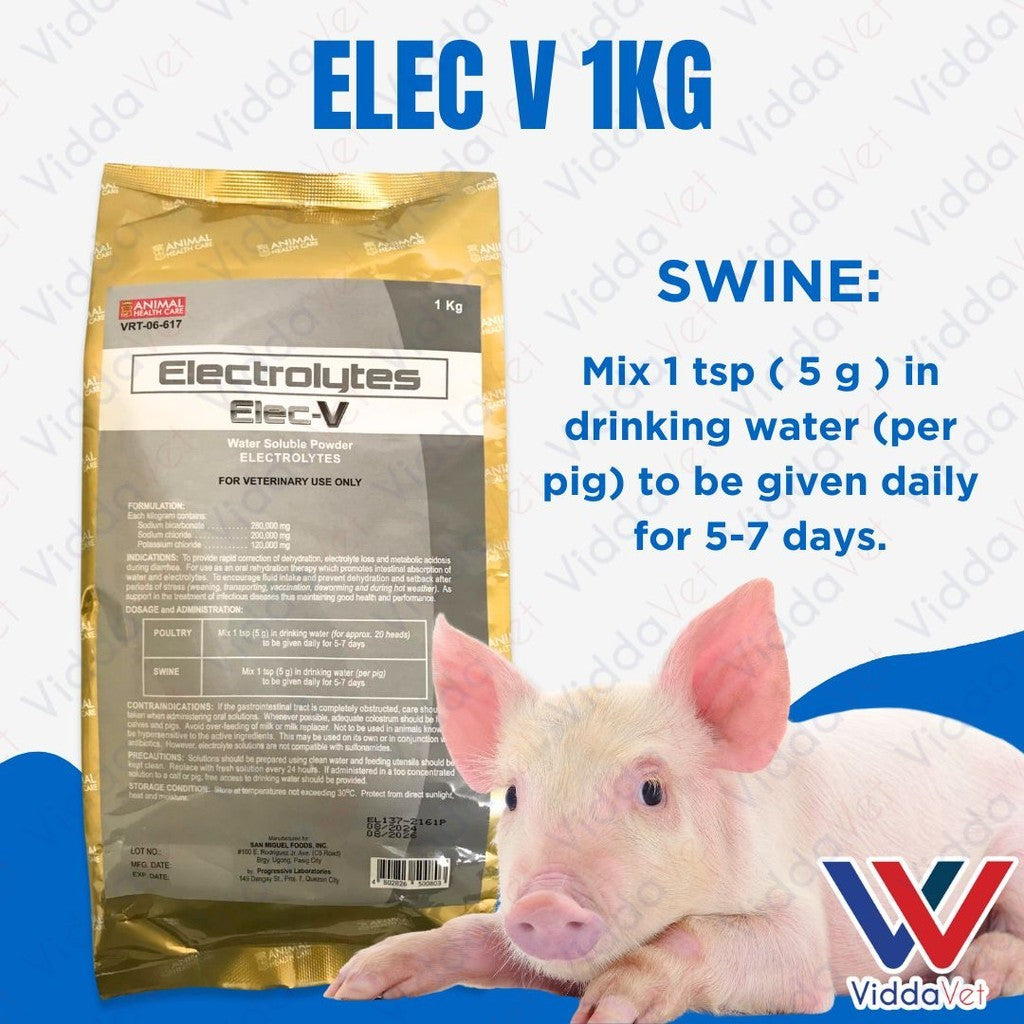 ELEC-V 1KG Electrolytes for Livestock, Supporting Energy and Vitality for Animals