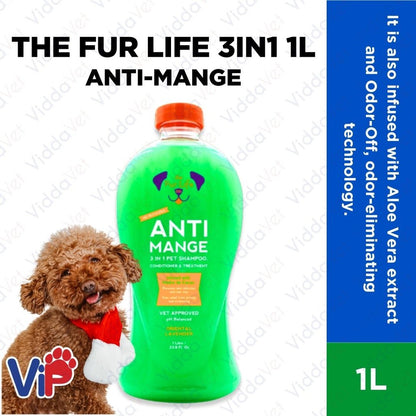 The Fur Life 3 in 1 Anti-Mange Shampoo 1L
