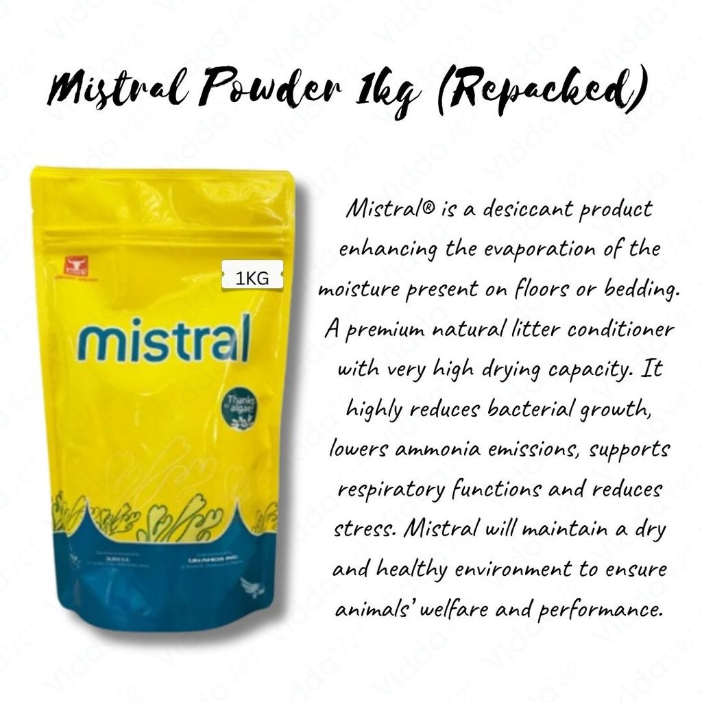 Mistral Drying Powder 1kg Repacked for Newborn Animals Body Drying Powder