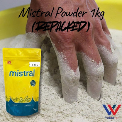 Mistral Drying Powder 1kg Repacked for Newborn Animals Body Drying Powder