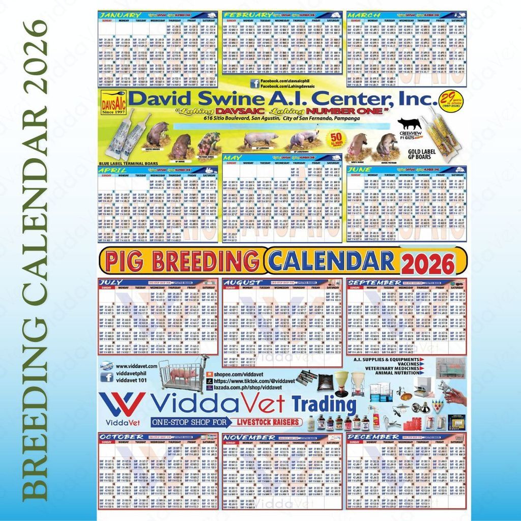Pig Breeding & Farrowing Calendar 2026 for Swine Farmers