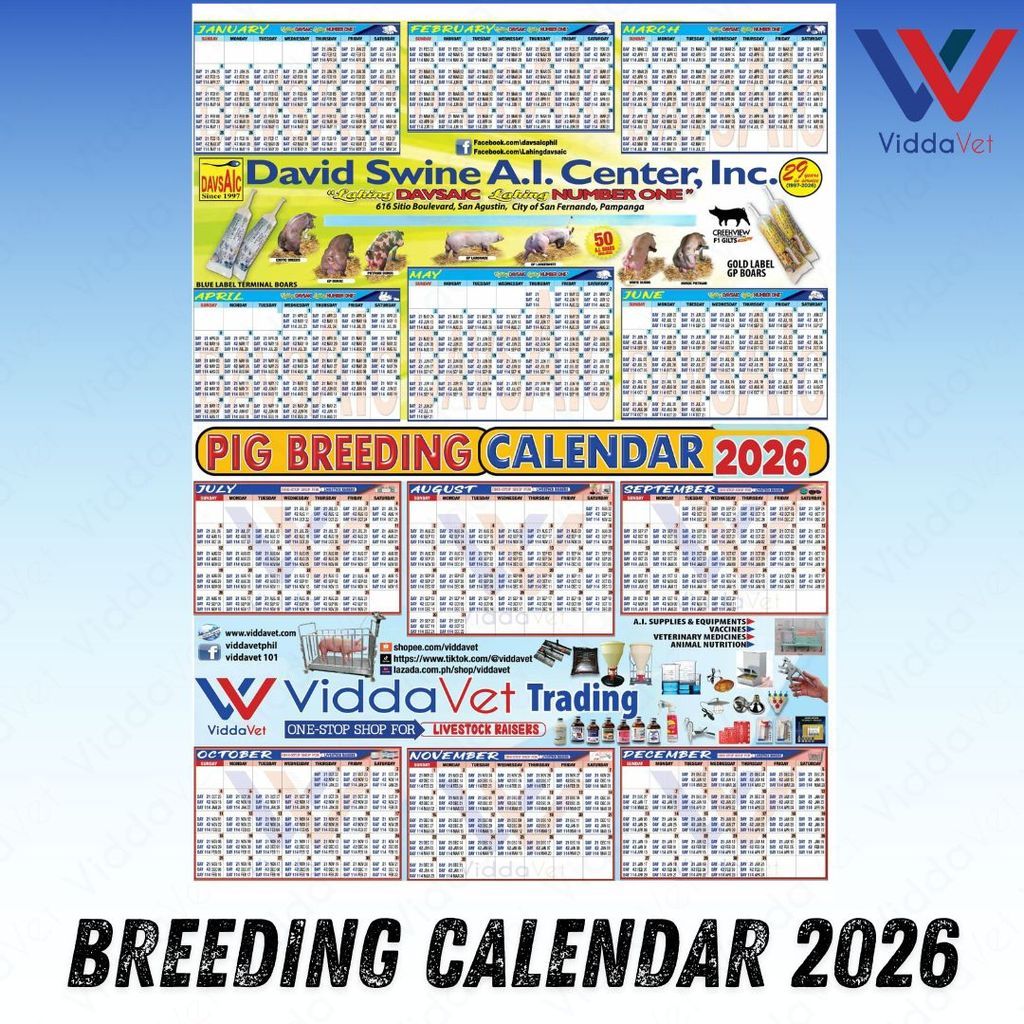 Pig Breeding & Farrowing Calendar 2026 for Swine Farmers